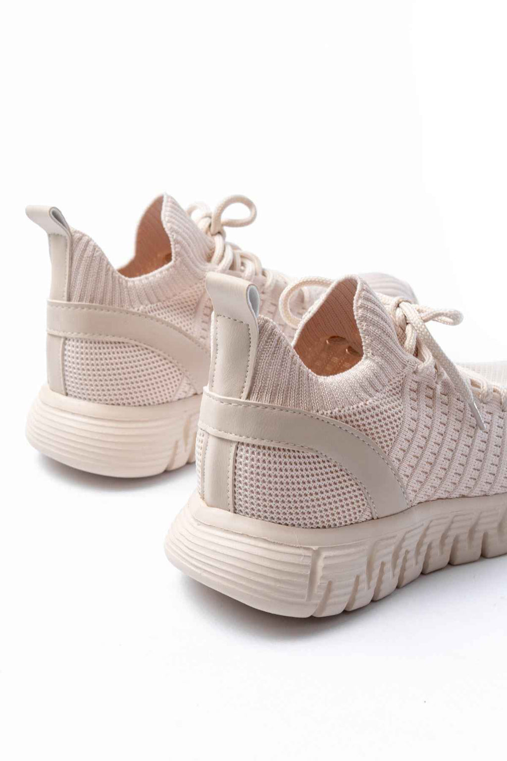 Ayakkabı Aşkı Dm-501 Bej Bağcıklı Failon Taban Günlük Spor Ayakkabı