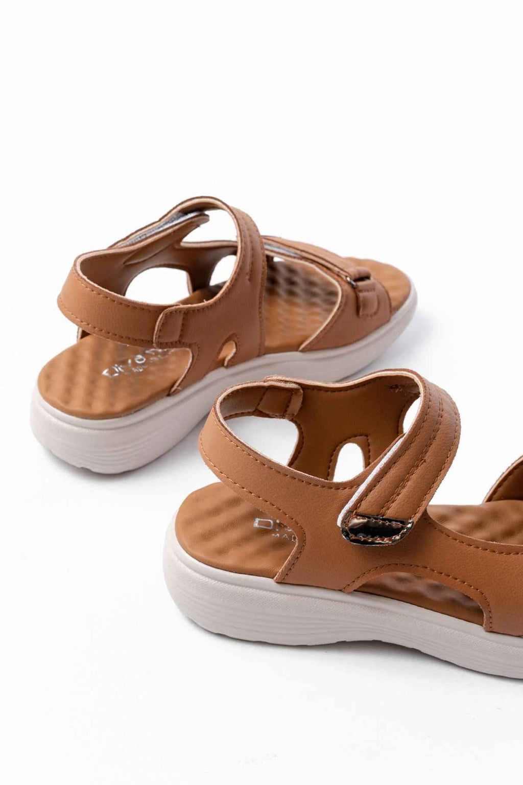 Ayakkabı Aşkı Dm-363  Taba Baret Cırtlı Dikişli Günlük Kadın Sandalet