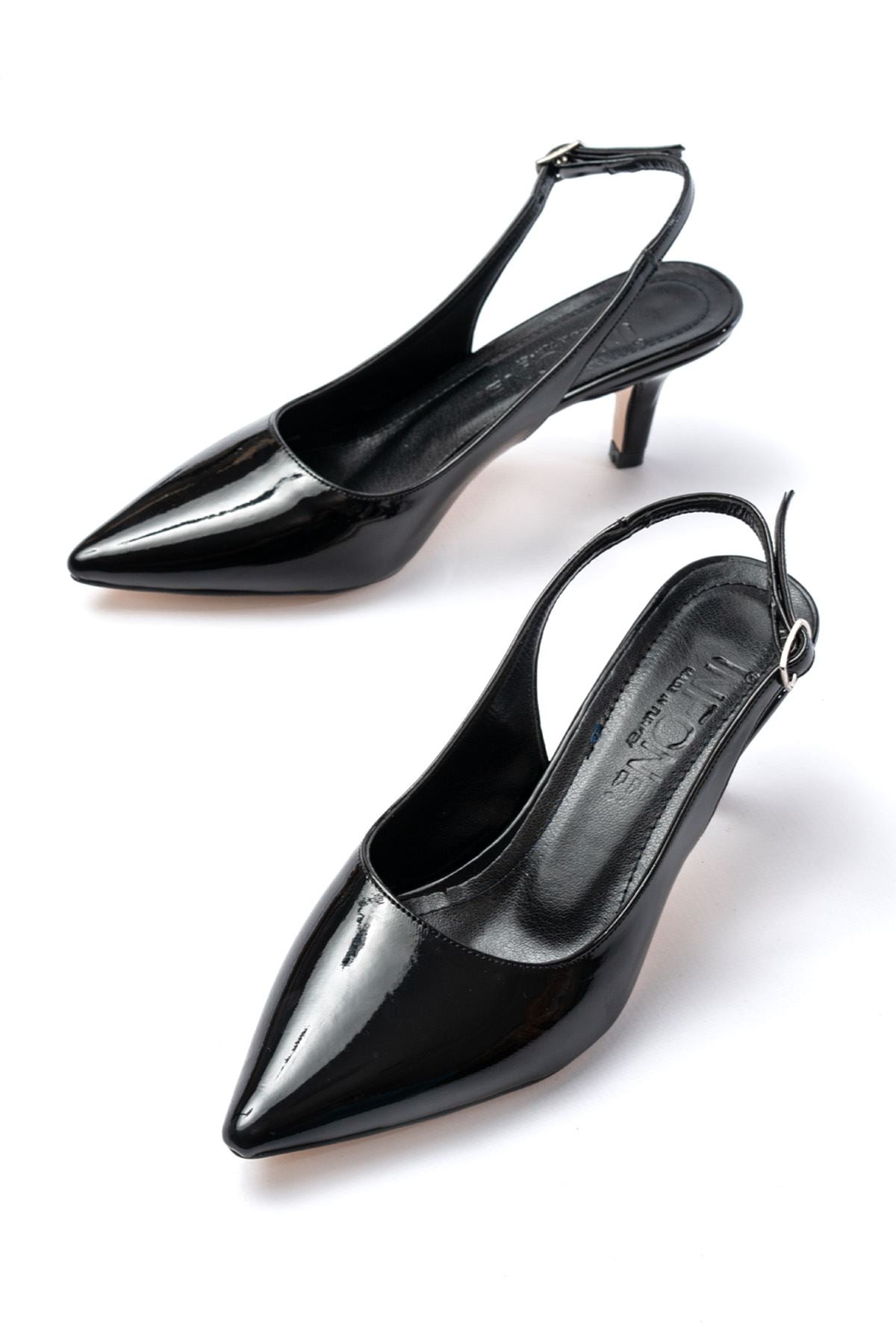 Ayakkabı Aşkı Siyah Rugan Günlük 7 cm Topuklu Kadın Ayakkabı