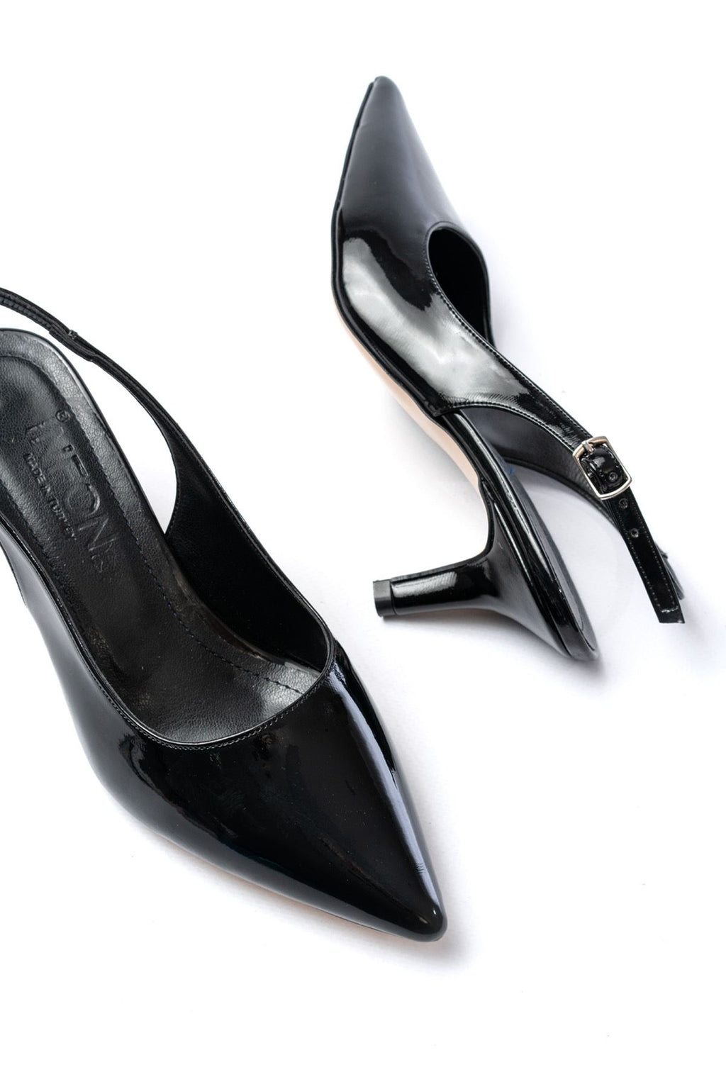 Ayakkabı Aşkı Siyah Rugan Günlük 7 cm Topuklu Kadın Ayakkabı