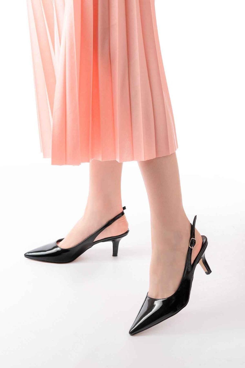 Ayakkabı Aşkı St-1152 Siyah Rugan Günlük 7 Cm Topuklu Kadın Ayakkabı