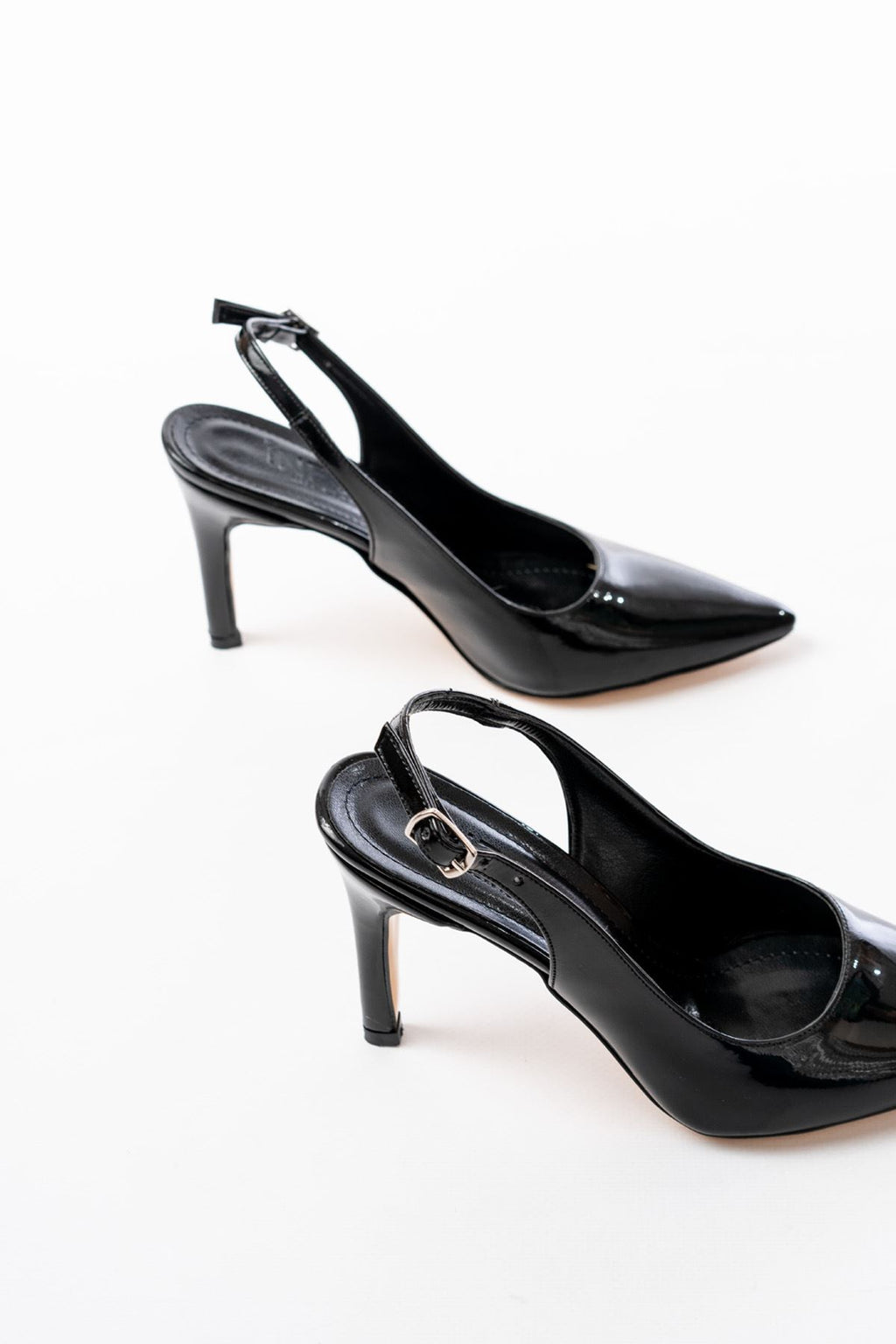 Ayakkabı Aşkı Siyah Rugan Günlük Arkası Açık 9 cm Topuklu Kadın Ayakkabı