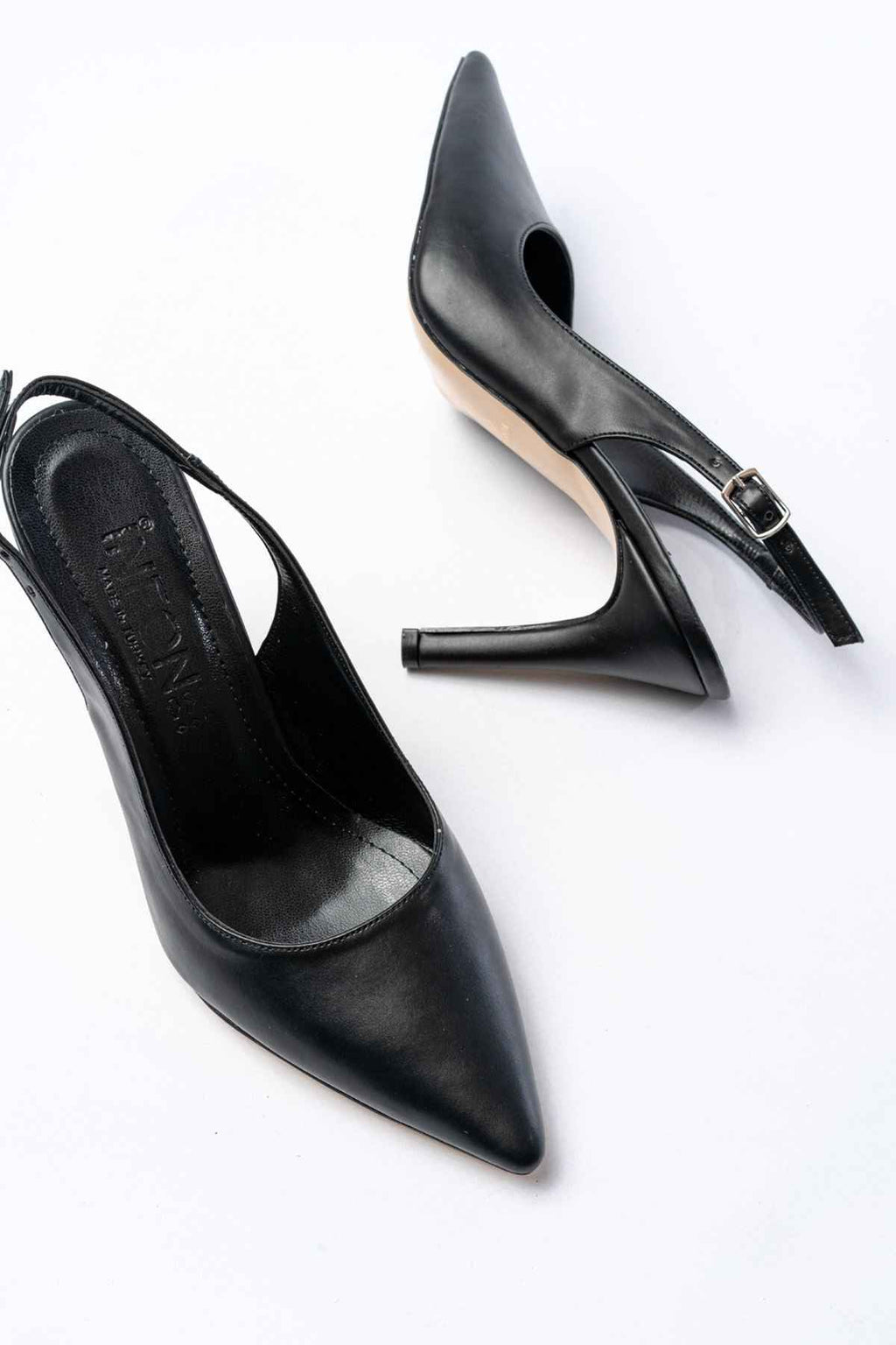 Ayakkabı Aşkı St-1153 Siyah Günlük Arkası Açık 9 Cm Topuklu Kadın Ayakkabı