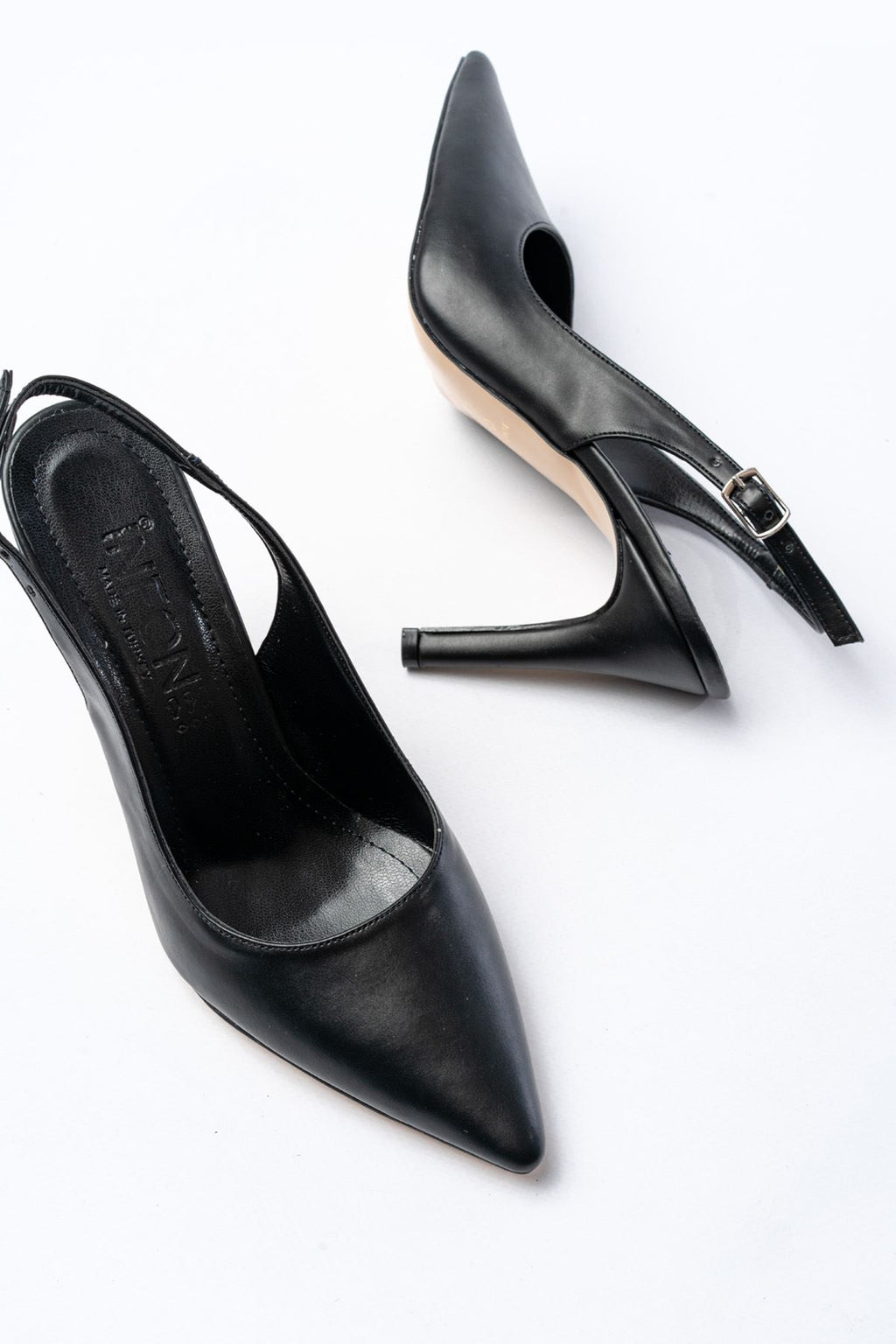 Ayakkabı Aşkı Siyah Günlük Arkası Açık 9 cm Topuklu Kadın Ayakkabı