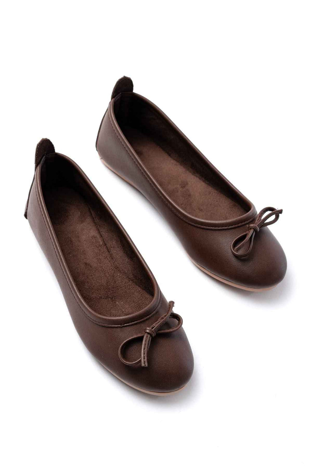 Ayakkabı Aşkı 6101 Kahve Günlük  Fiyonklu Kadın Babet