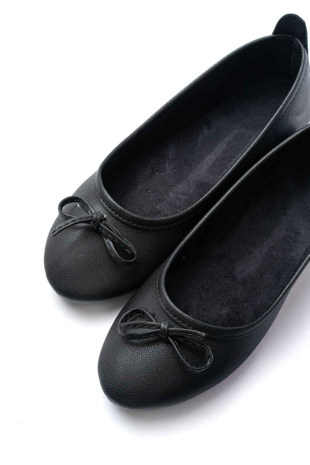 Ayakkabı Aşkı 6101 Siyah Günlük  Fiyonklu Kadın Babet