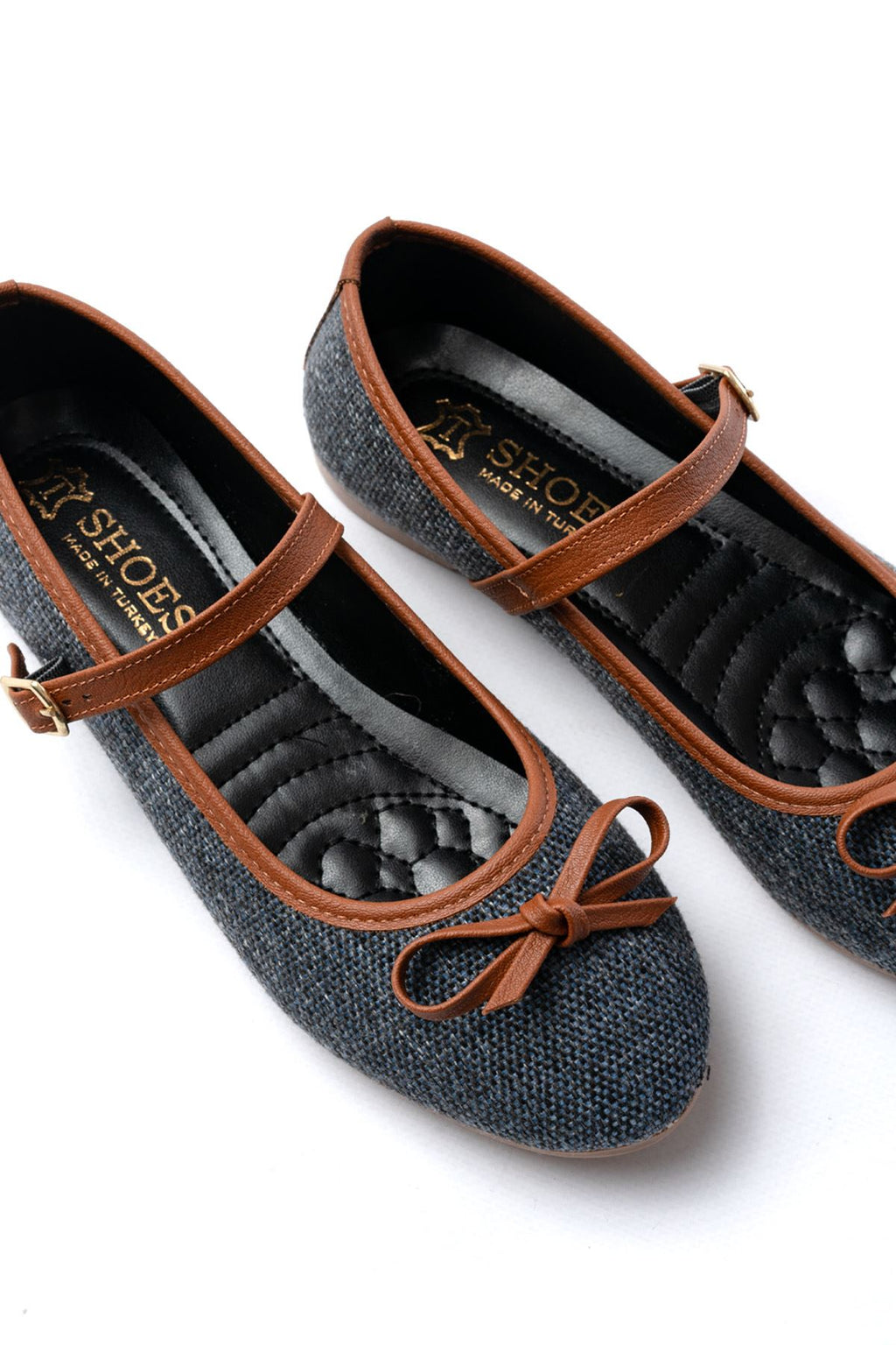 Ayakkabı Aşkı 6321 Laci Keten Günlük Baret Tokalı Bayan Babet - Ayakkabı Aşkı