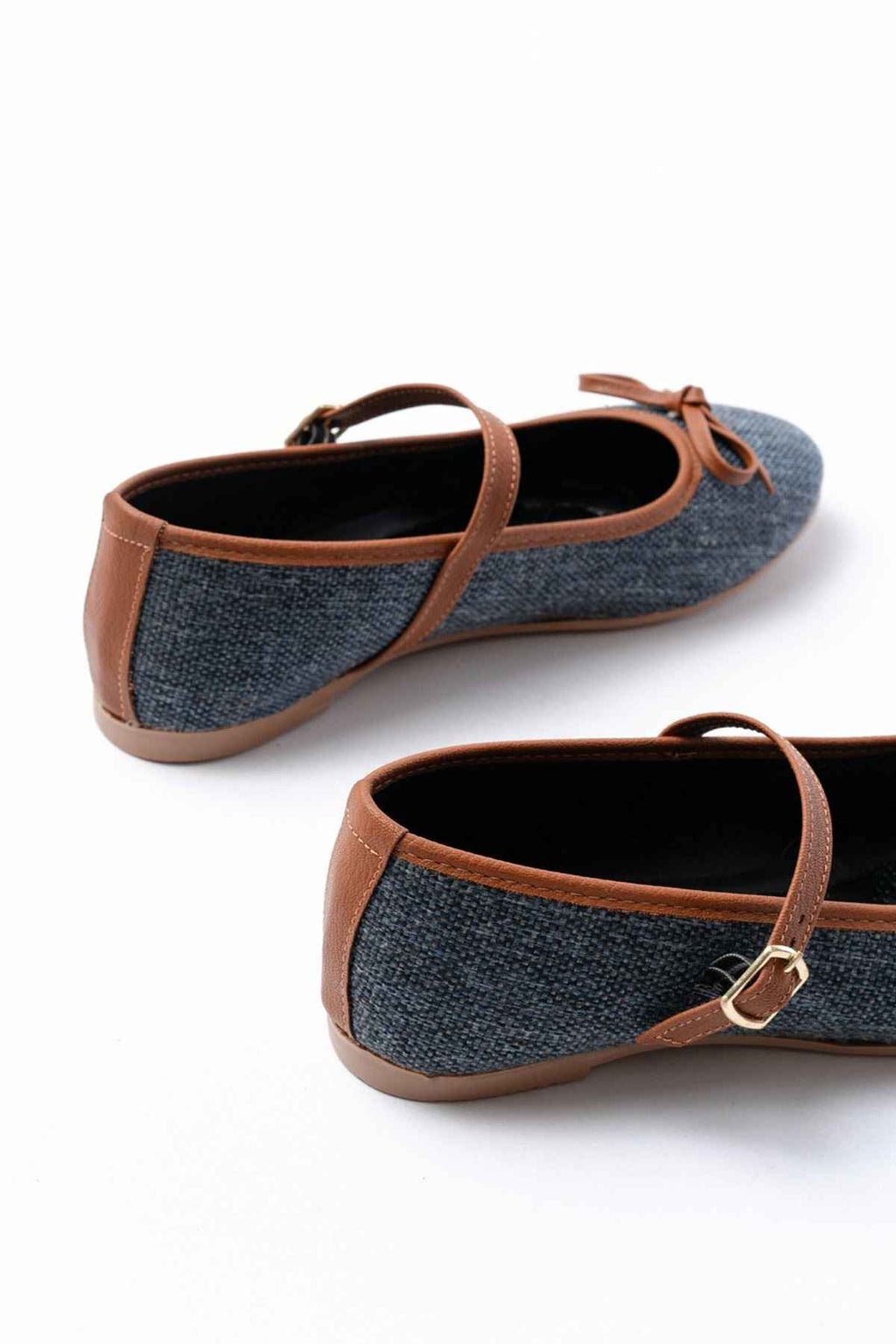 Ayakkabı Aşkı 6321 Laci Keten Günlük Baret Tokalı Bayan Babet