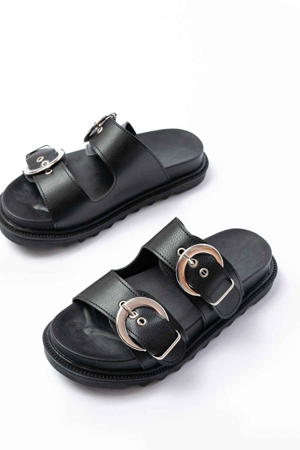 Ayakkabı Aşkı Dm-6010 Casual Women'S Slippers With Black Buckle Accessory