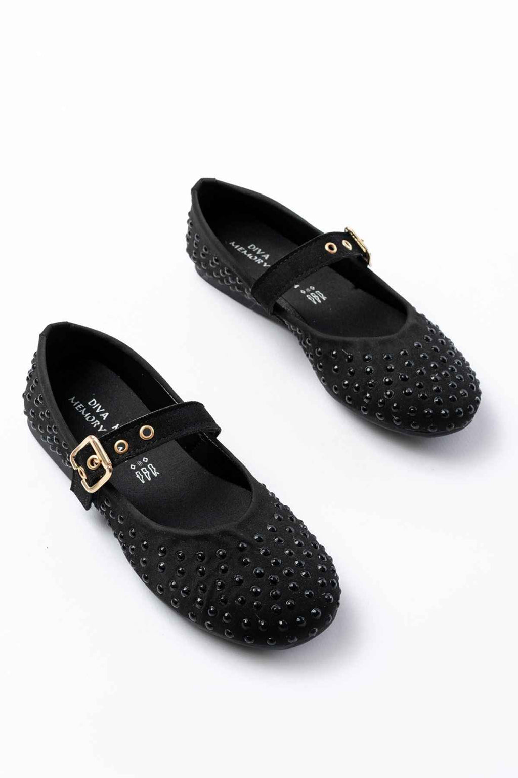 Ayakkabı Aşkı Dm-6020 Siyah Troklu Baret Tokalı Günlük Kadın Babet