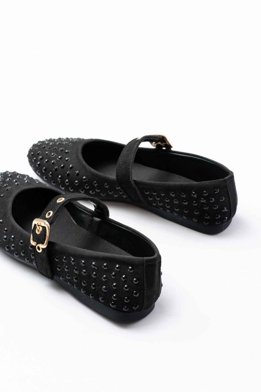 Ayakkabı Aşkı Dm-6020 Siyah Troklu Baret Tokalı Günlük Kadın Babet