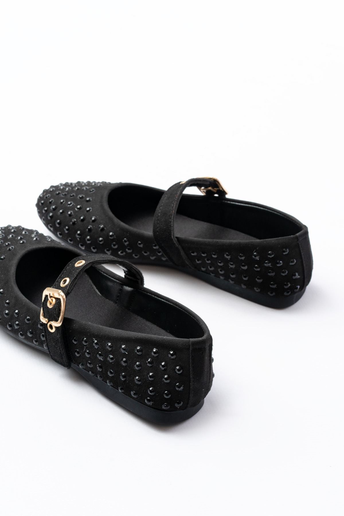 Ayakkabı Aşkı Siyah Troklu Baret Tokalı Günlük Kadın Babet