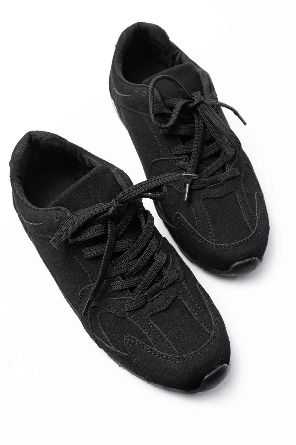 Ayakkabı Aşkı Rs-01 Siyah Süet Ince Taban Günlük Spor Ayakkabı