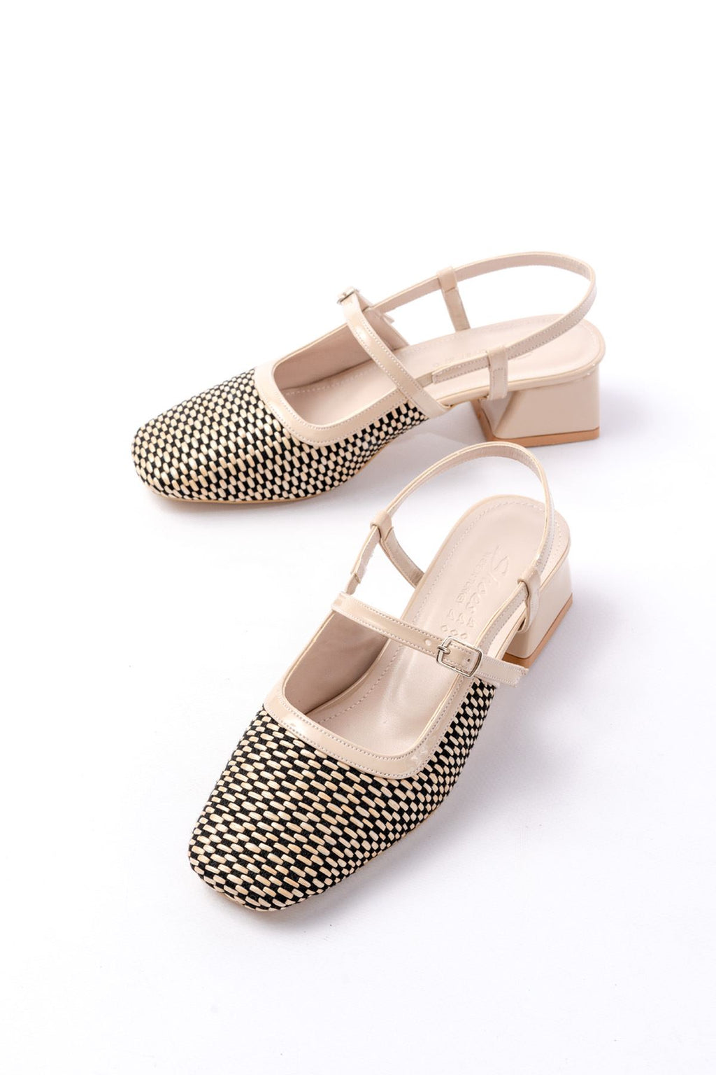 Ayakkabı Aşkı 72 Bej Desenli Arkası Açık Günlük Kadın Sandalet - Ayakkabı Aşkı