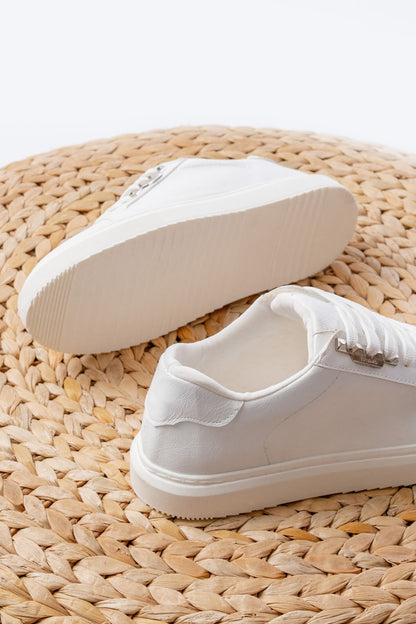 P-910 Beyaz Bağcıklı Taban Dikişli Günlük Kadın Spor - Beyaz