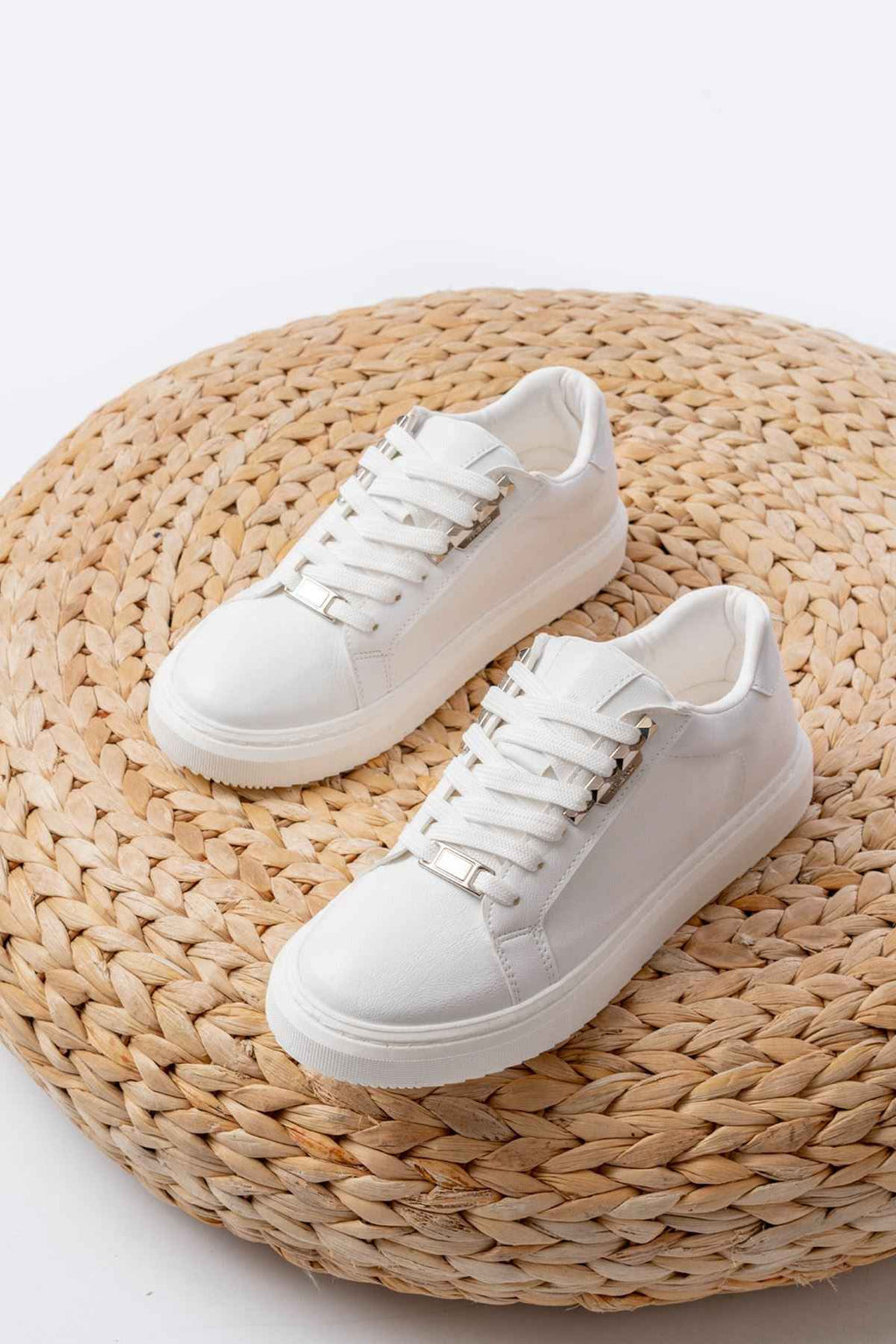 Ayakkabı Aşkı P-910 Beyaz Bağcıklı Taban Dikişli Günlük Kadın Spor