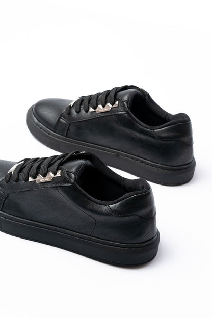 Ayakkabı Aşkı Siyah Bağcıklı Taban Dikişli Günlük Kadın Spor