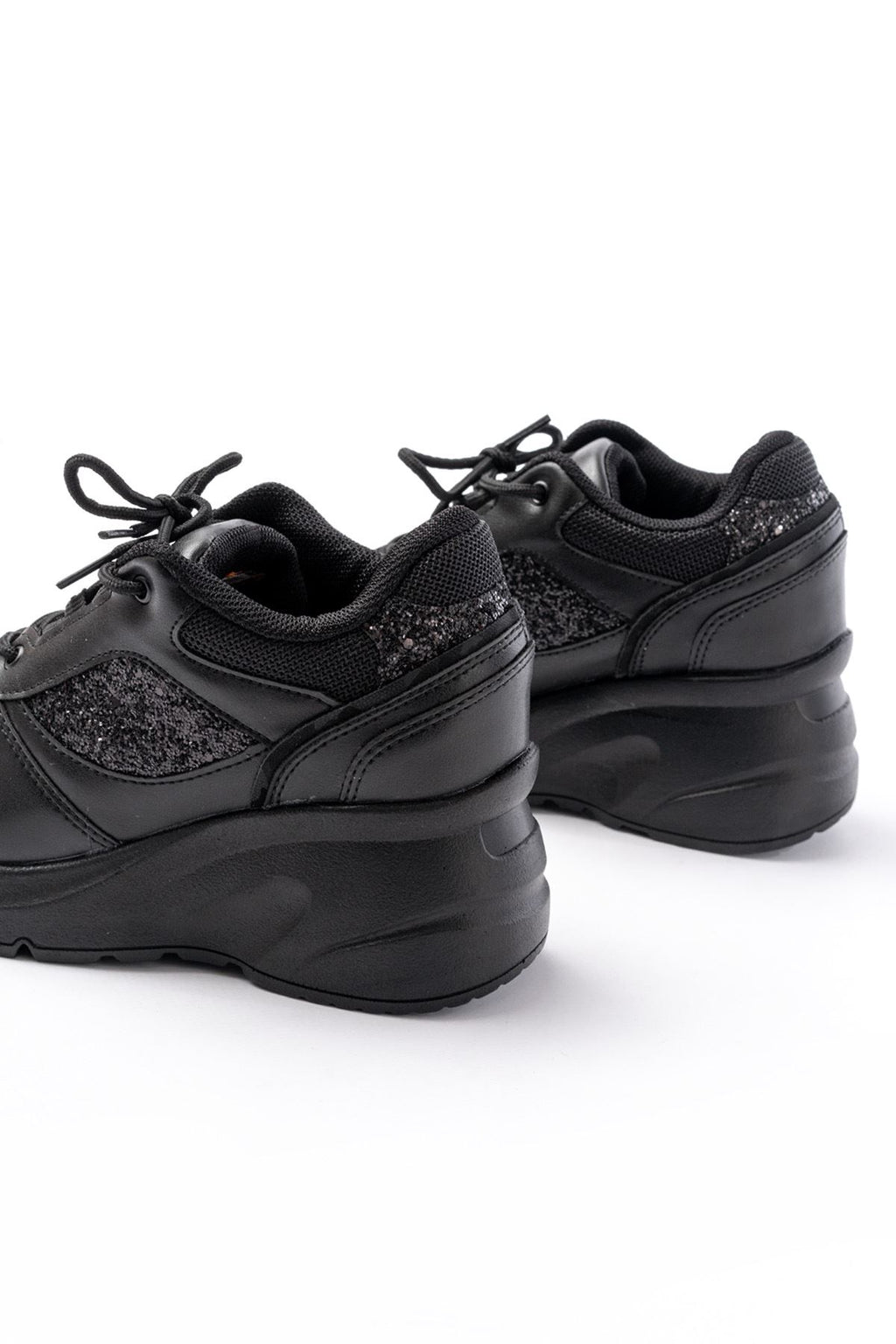 Ayakkabı Aşkı Siyah Günlük Bağcıklı Taş Aksesuarlı Yazlık Spor Ayakkabı