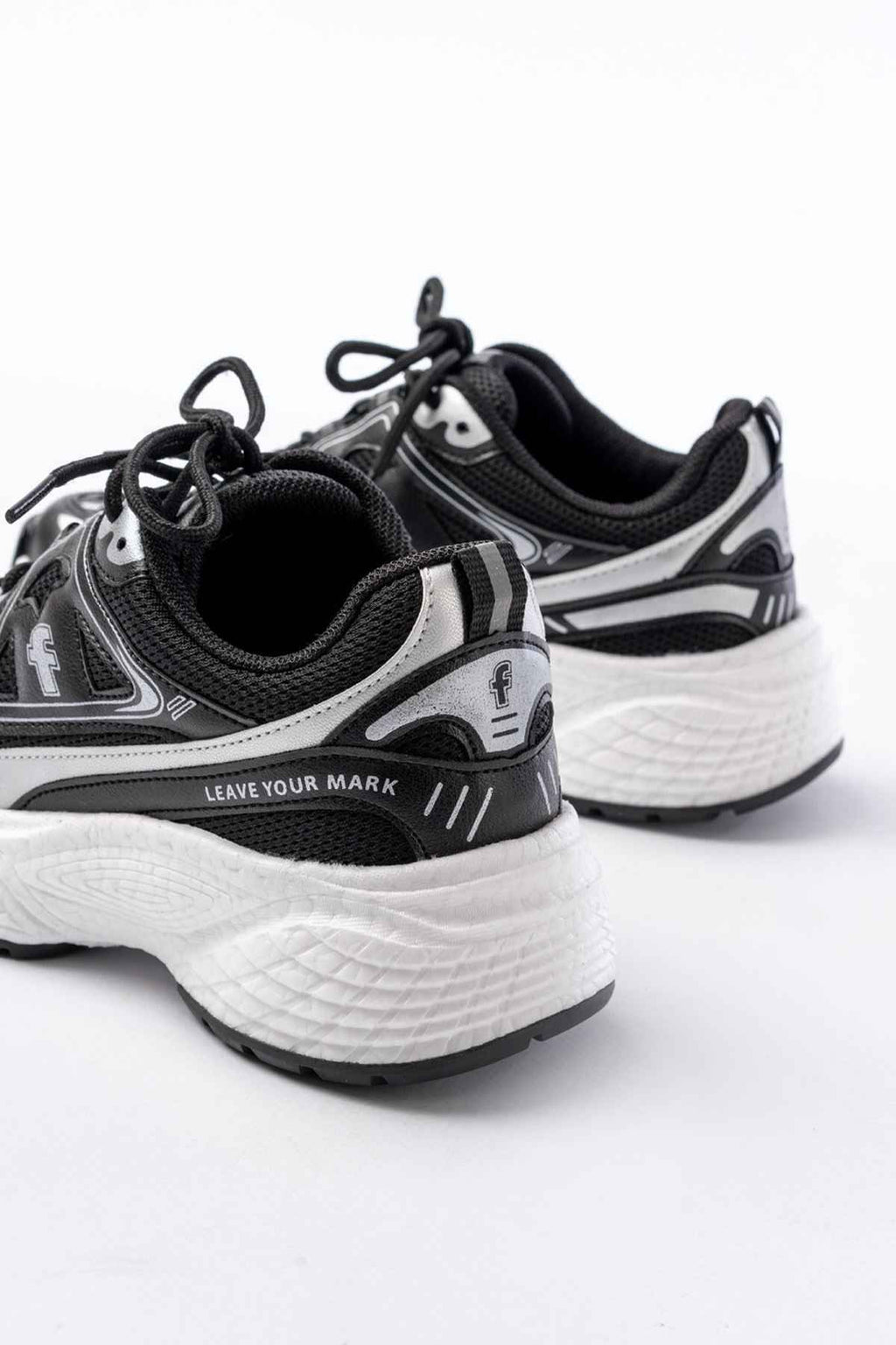 Ayakkabı Aşkı F-329 Siyah Günlük Bağcıklı Beyaz Tabanlı Yazlık Spor Ayakkabı