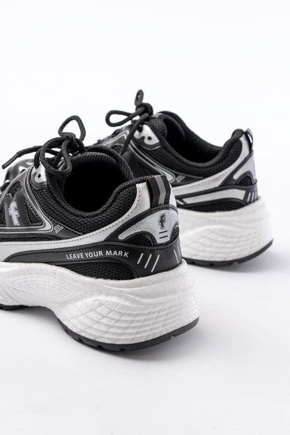 Ayakkabı Aşkı Siyah Günlük Bağcıklı Beyaz Tabanlı Yazlık Spor Ayakkabı