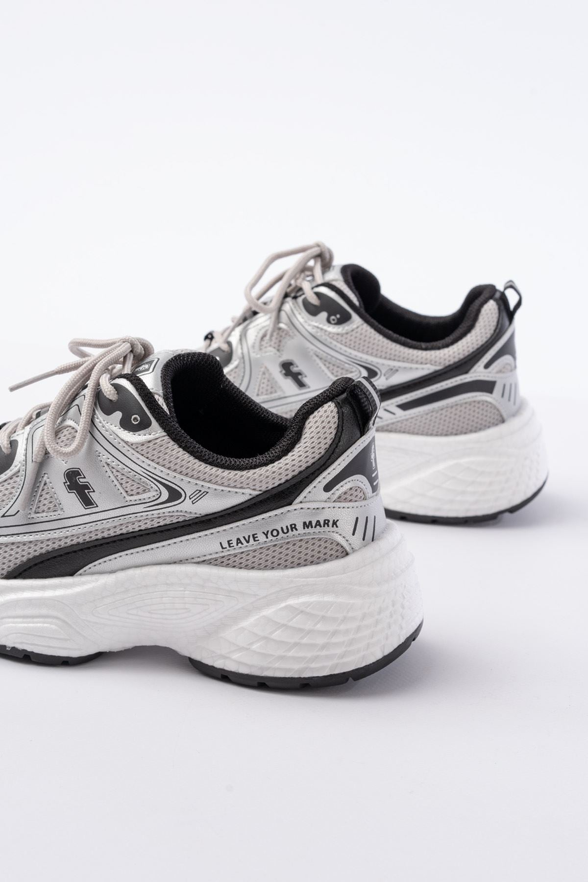Ayakkabı Aşkı Gri Günlük Bağcıklı Beyaz Tabanlı Yazlık Spor Ayakkabı - Ayakkabı Aşkı