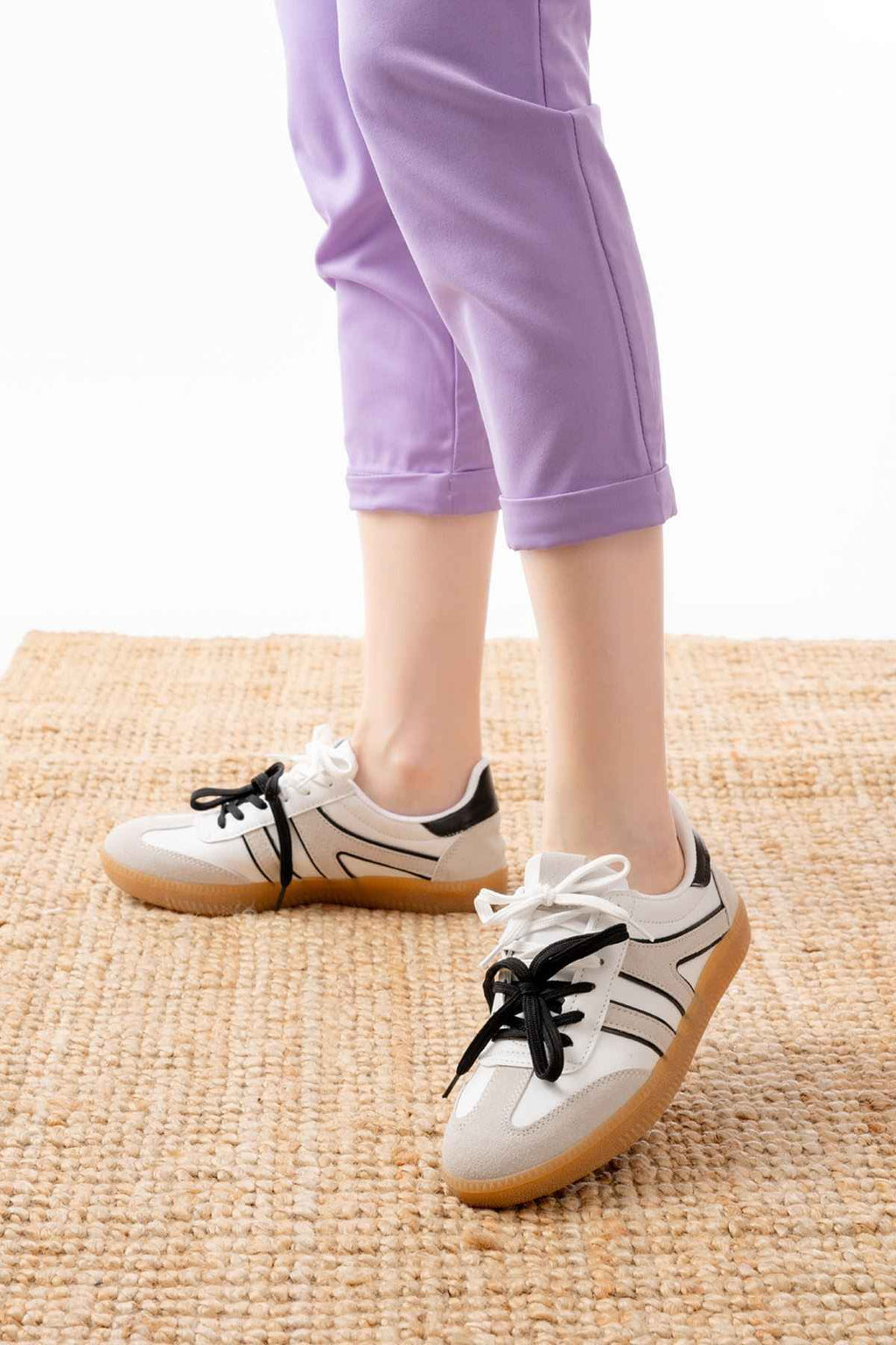 Ayakkabı Aşkı M-6005 Beyaz Garni  Bağcıklı Termo Taban Günlük Kadın Spor