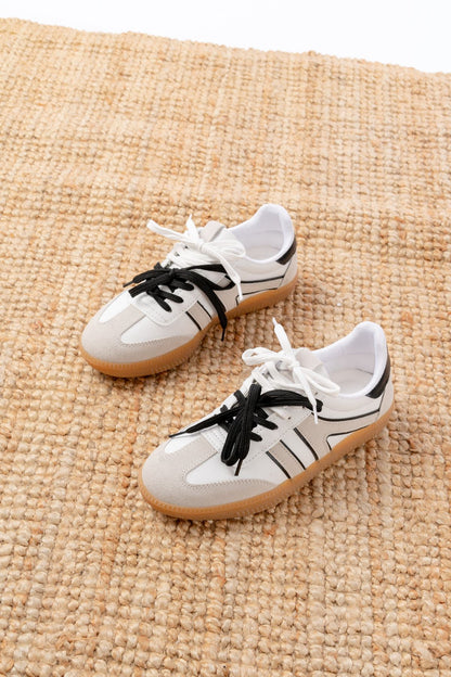 Ayakkabı Aşkı Beyaz Garni Bağcıklı Termo Taban Günlük Kadın Spor