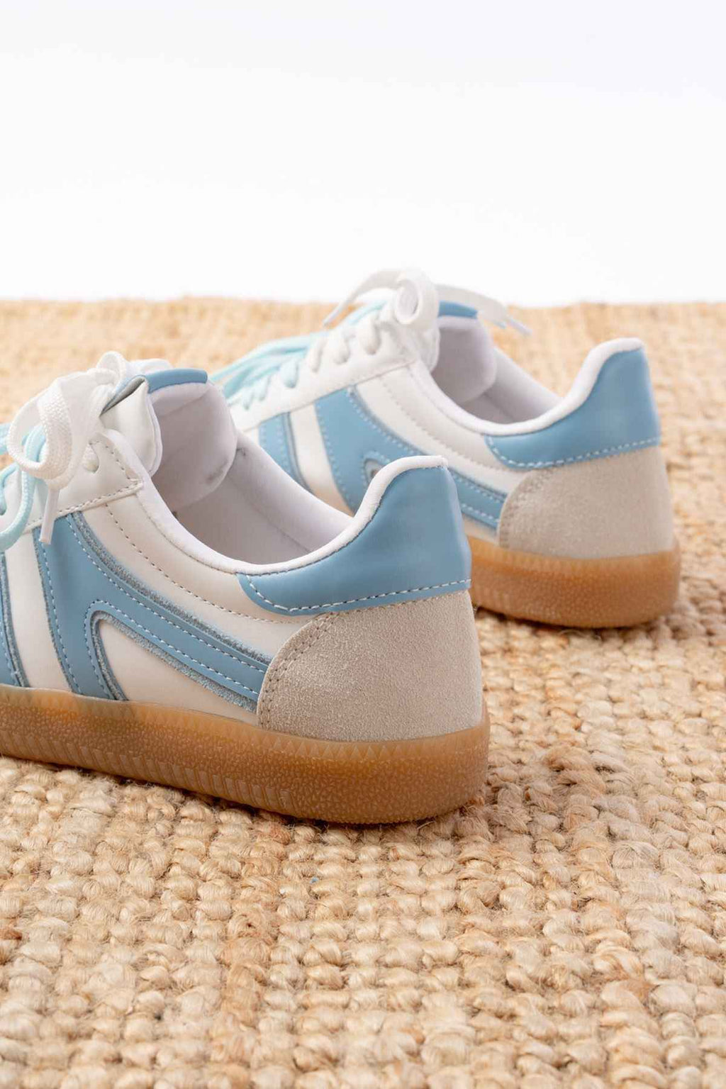 Ayakkabı Aşkı M-6005 Mavi Garni  Bağcıklı Termo Taban Günlük Kadın Spor