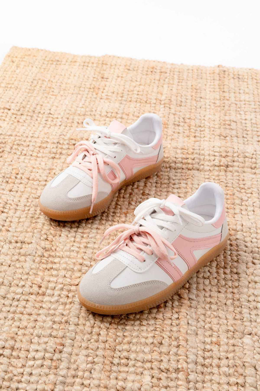 Ayakkabı Aşkı M-6005 Pudra Garni  Bağcıklı Termo Taban Günlük Kadın Spor