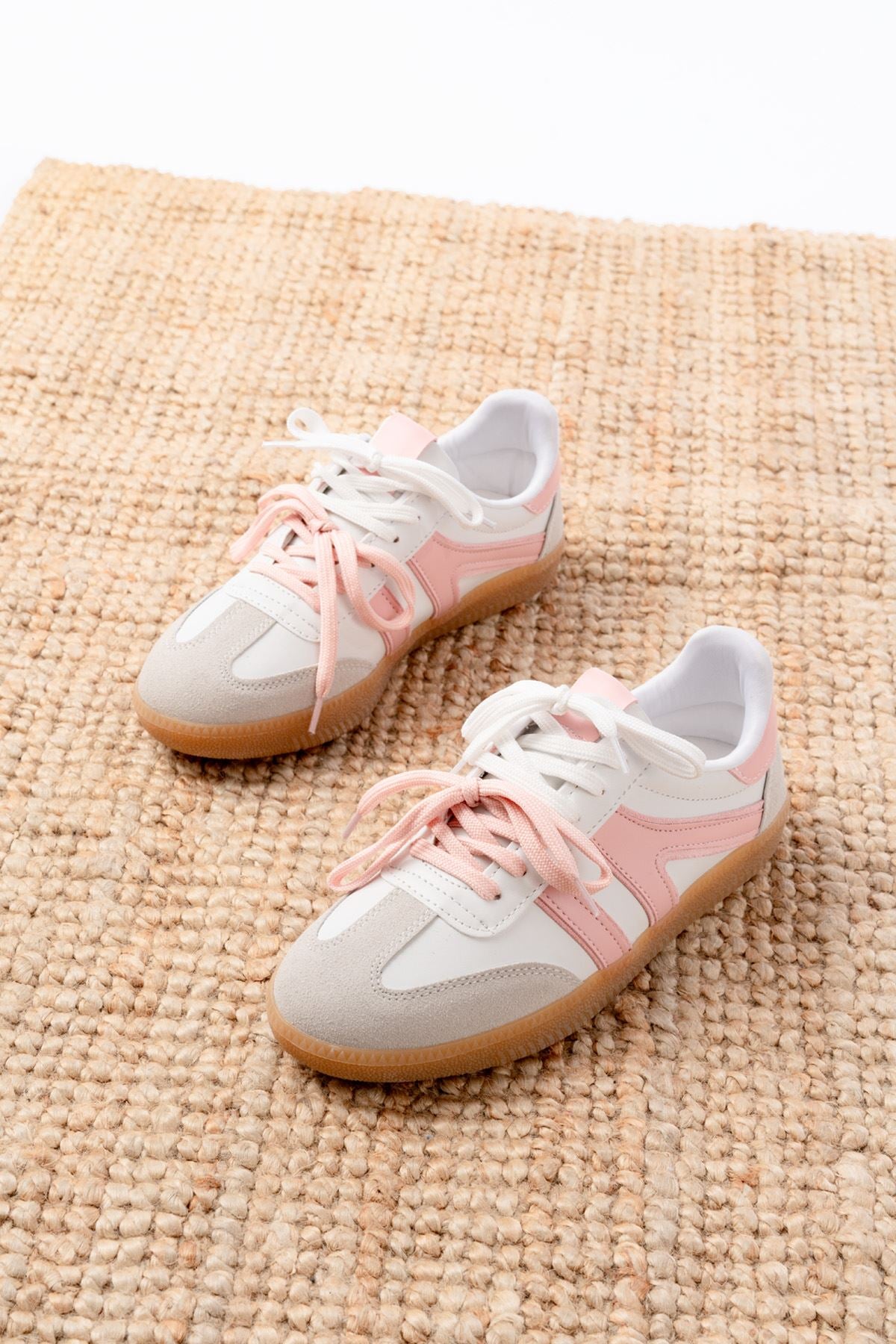 Ayakkabı Aşkı Pudra Garni Bağcıklı Termo Taban Günlük Kadın Spor - Ayakkabı Aşkı