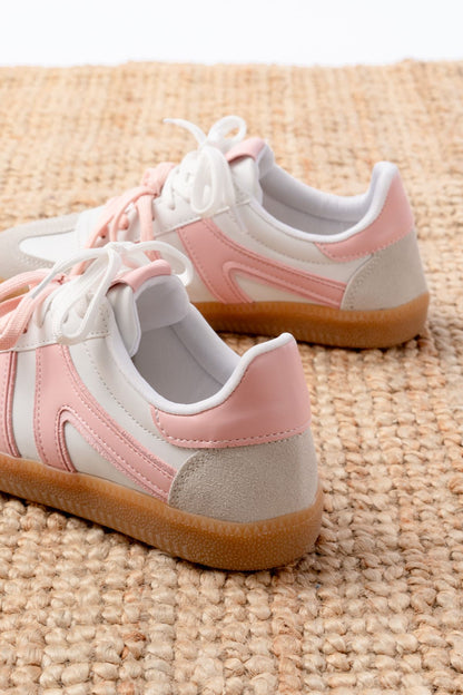 Ayakkabı Aşkı Pudra Garni Bağcıklı Termo Taban Günlük Kadın Spor
