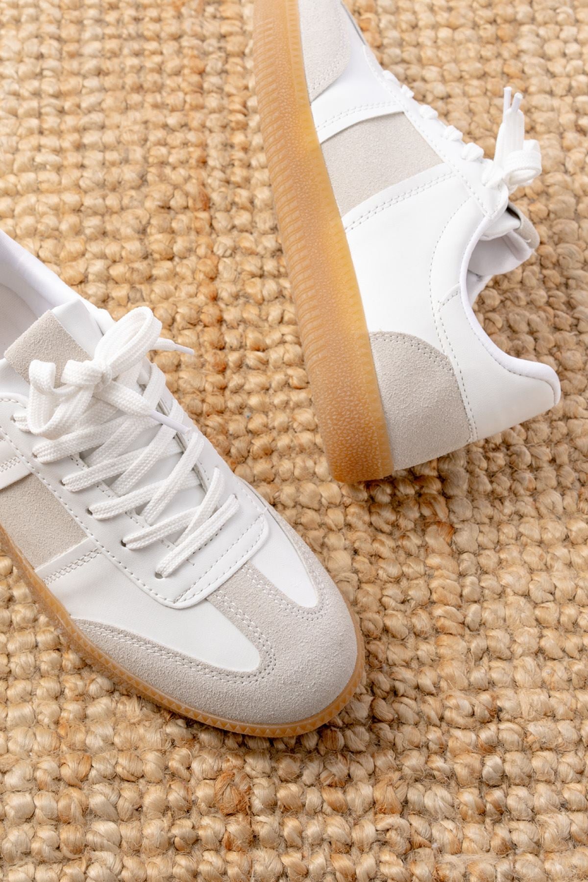 Ayakkabı Aşkı Beyaz Garni Bağcıklı Termo Taban Günlük Kadın Spor