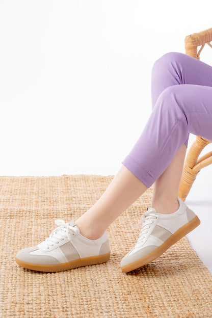 Ayakkabı Aşkı Beyaz Garni Bağcıklı Termo Taban Günlük Kadın Spor