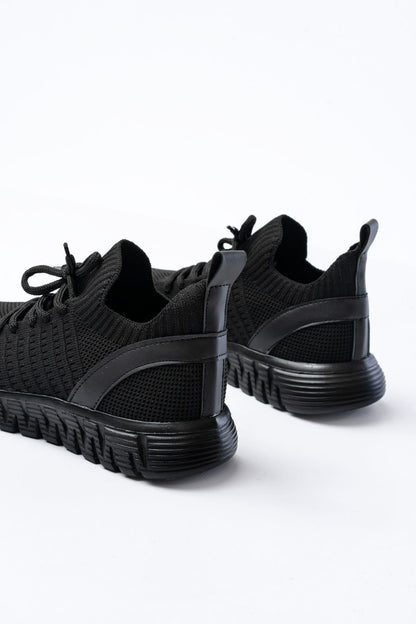 Ayakkabı Aşkı Siyah Bağcıklı Faylon Taban Günlük Spor Ayakkabı