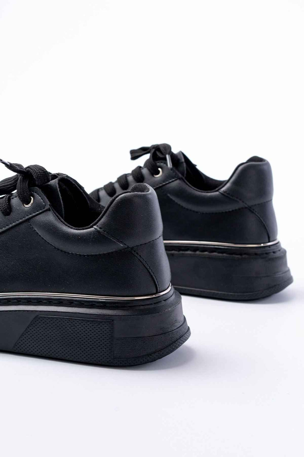 Ayakkabı Aşkı Rs-2435 Siyah Platin Bağcıklı Dikişli Günlük Spor Ayakkabı