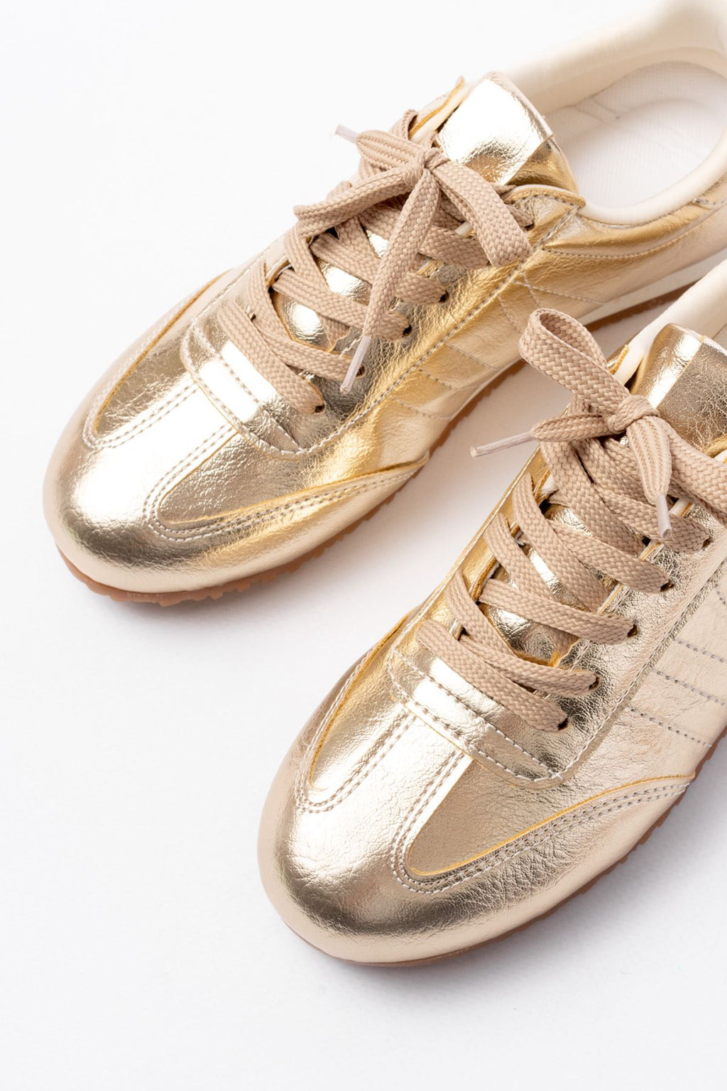 Ayakkabı Aşkı Gold Rugan Bağcıklı Günlük Kadın Spor - Ayakkabı Aşkı