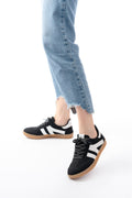 Ayakkabı Aşkı Siyah Süet Bağcıklı Termo Taban Günlük Kadın Spor - Ayakkabı Aşkı