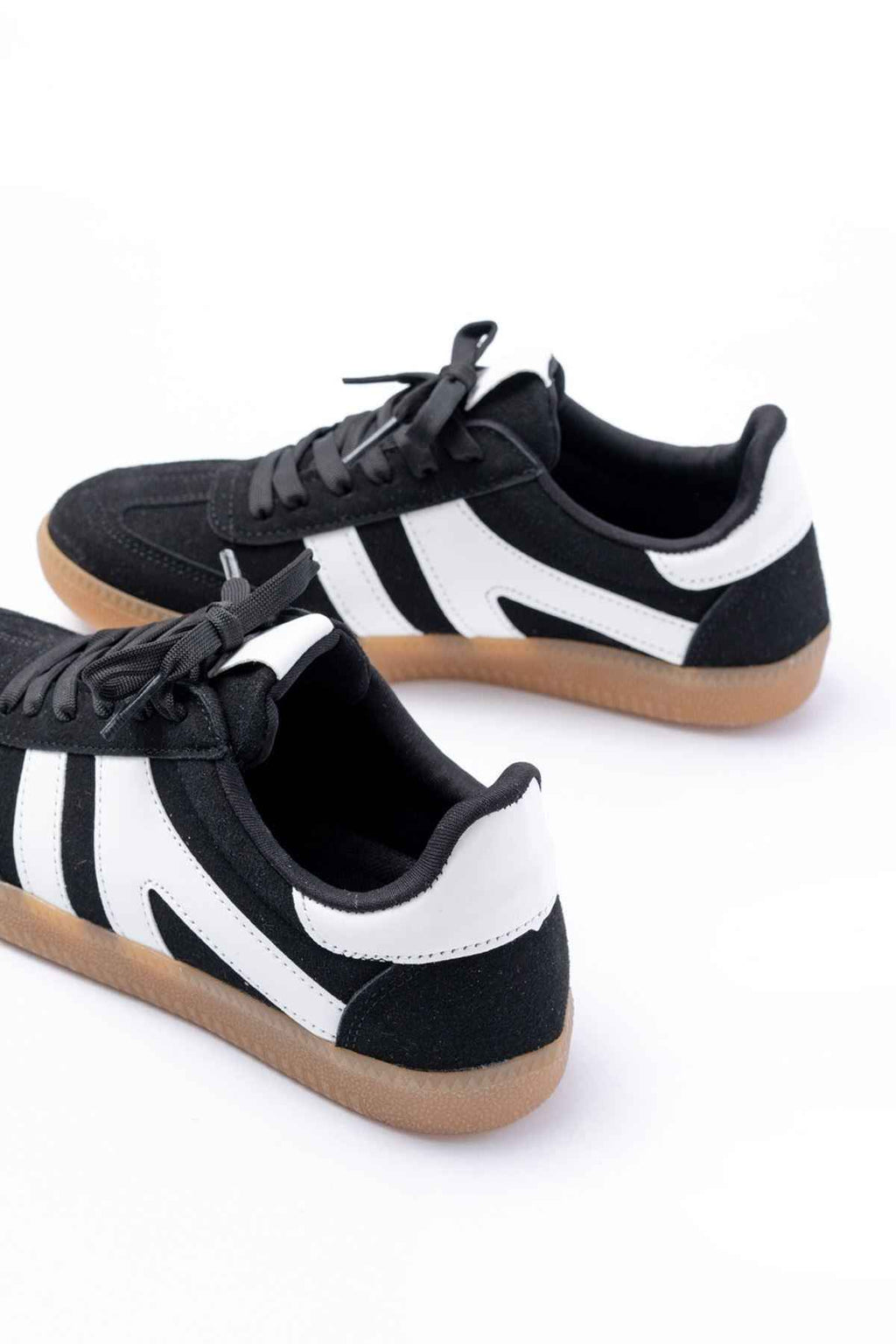 Ayakkabı Aşkı M-1004 Siyah Süet Bağcıklı Termo Taban Günlük Kadın Spor