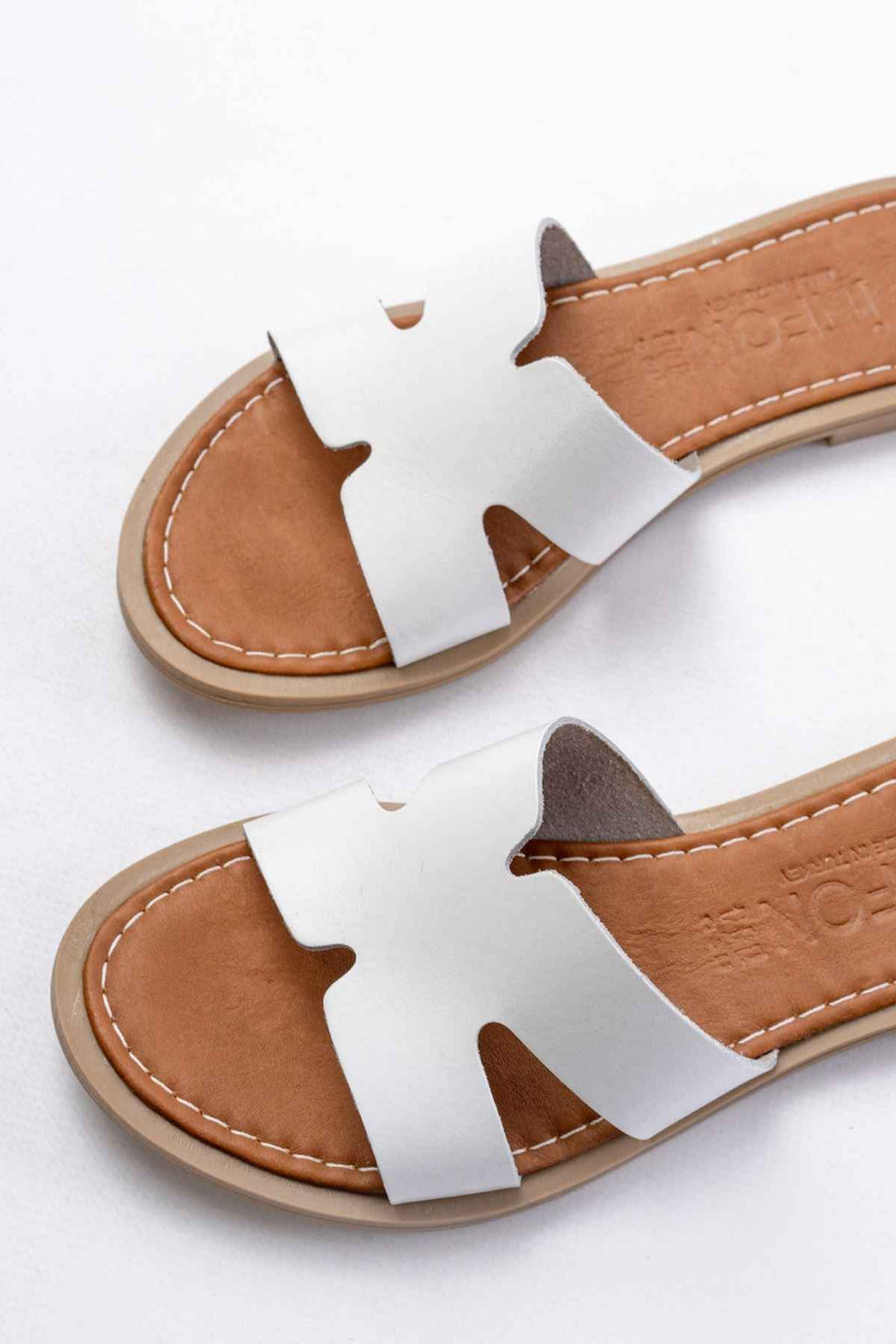 Ayakkabı Aşkı 169-6100 Beyaz Ortopedik Hakiki Deri Kadın Terlik