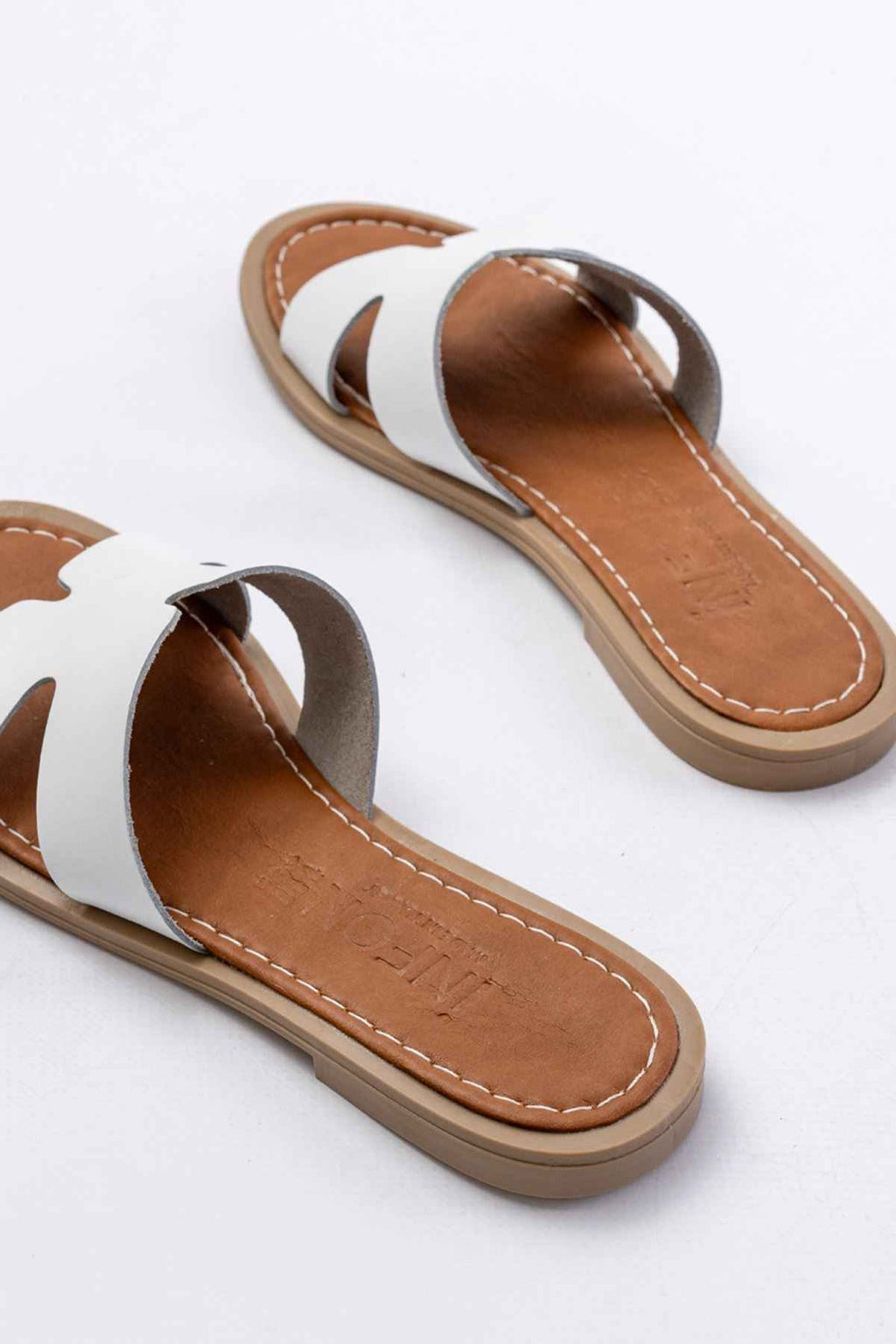 Ayakkabı Aşkı 169-6100 Beyaz Ortopedik Hakiki Deri Kadın Terlik