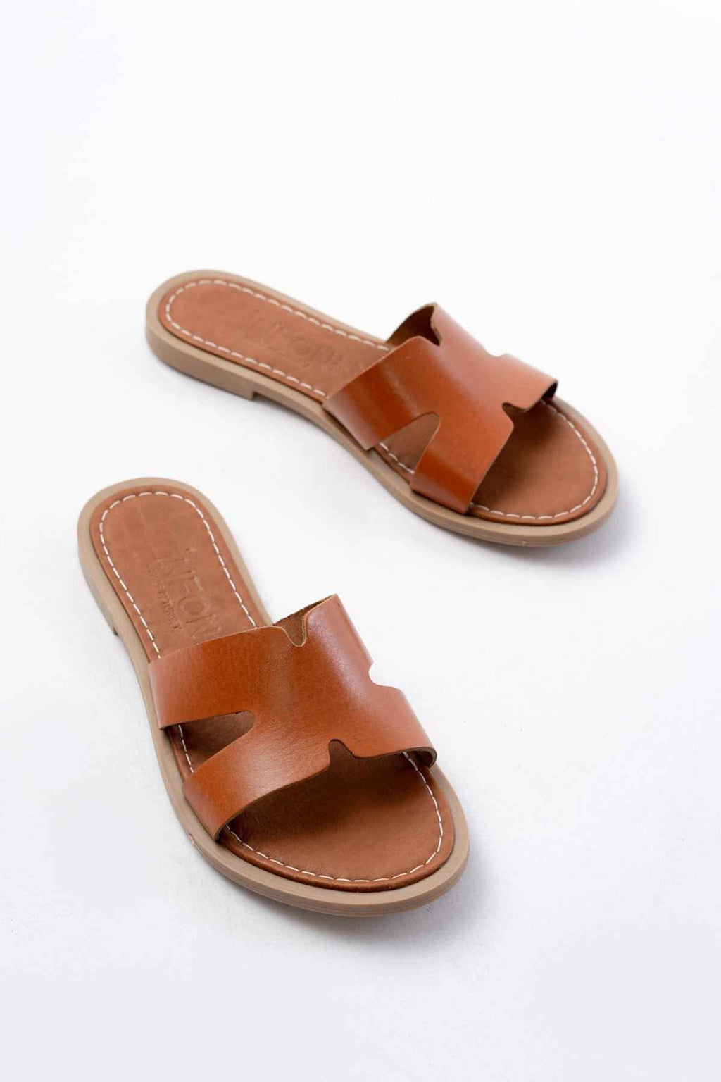 Ayakkabı Aşkı 169-6100 Taba Ortopedik Hakiki Deri Kadın Terlik