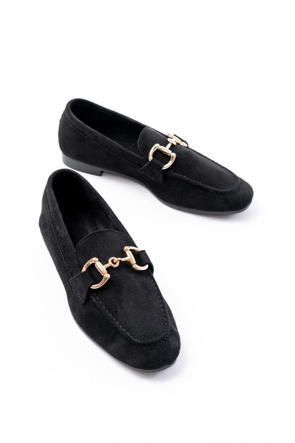 Ayakkabı Aşkı 303 Siyah Süet Toka Aksesuarlı Günlük Kadın Babet - Ayakkabı Aşkı