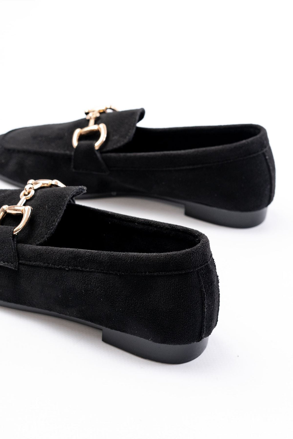 Ayakkabı Aşkı 303 Siyah Süet Toka Aksesuarlı Günlük Kadın Babet - Ayakkabı Aşkı