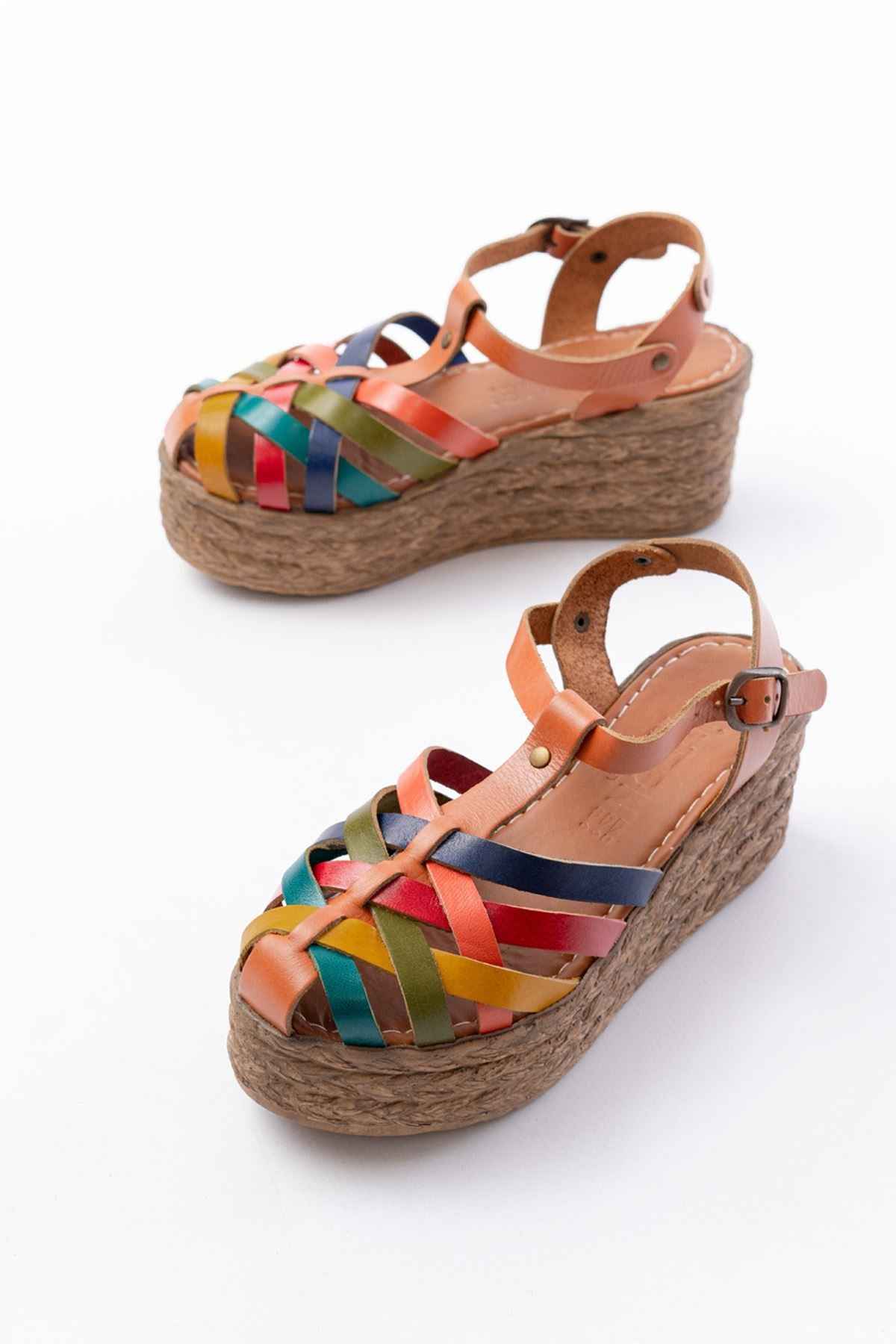 Ayakkabı Aşkı 684-02 Taba Multi Ortopedik Hakiki Deri Dolgu Kadın Sandalet