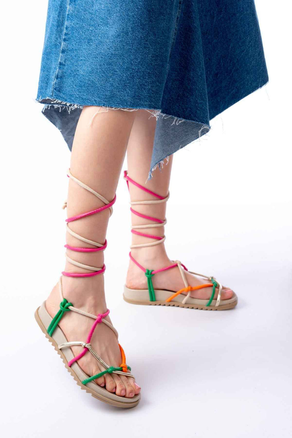 Ayakkabı Aşkı 1001-1001 Multi Bilekten Bağcıklı Kadın Sandalet