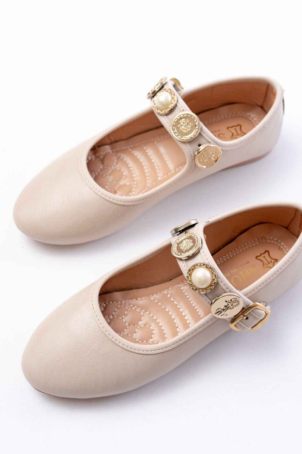 Ayakkabı Aşkı Inf-6363 Bej Baret Tokalı Günlük Bayan Ayakkabı