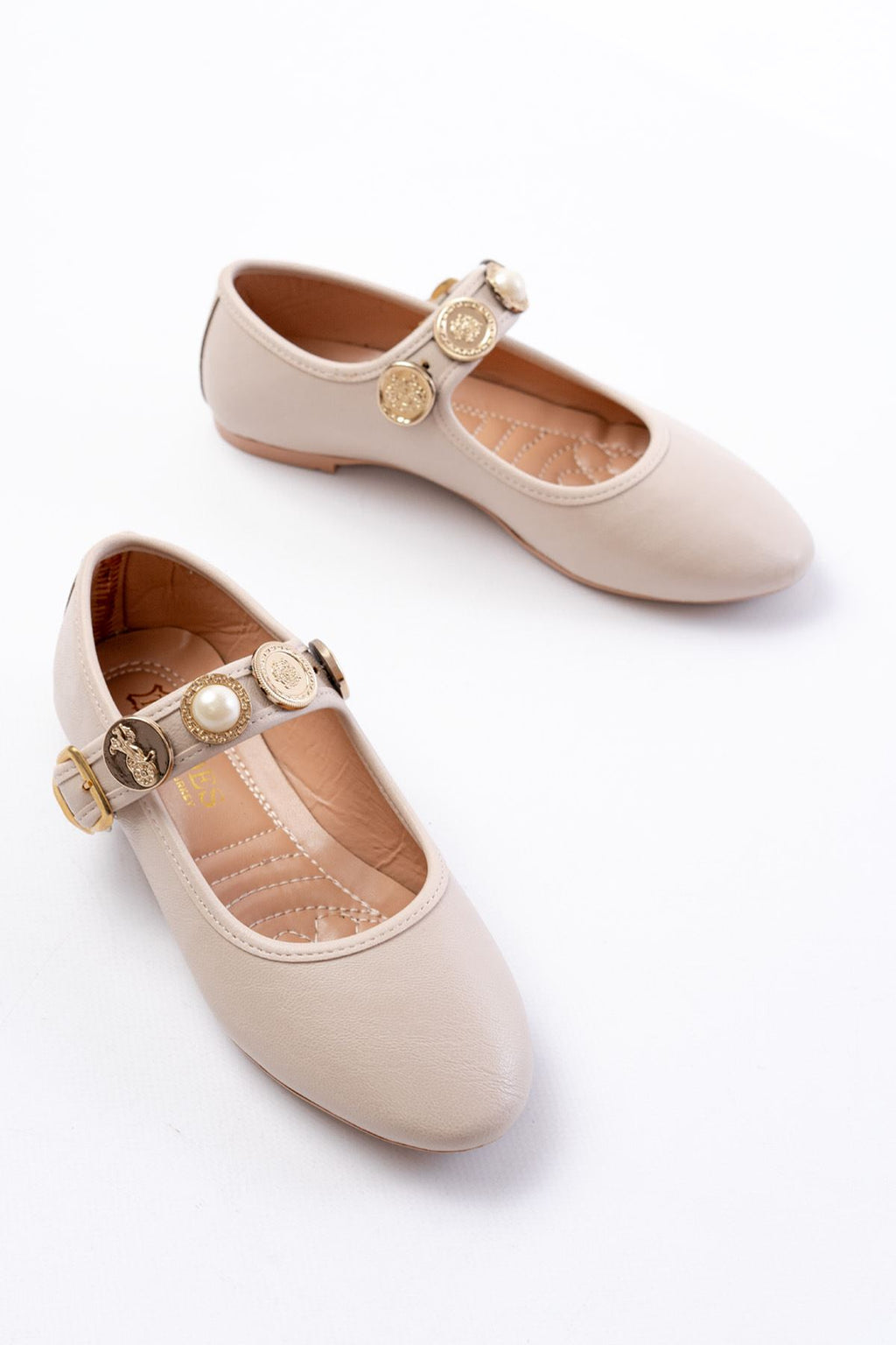 Ayakkabı Aşkı İNF-6363 Bej Baret Tokalı Günlük Bayan Ayakkabı - Ayakkabı Aşkı