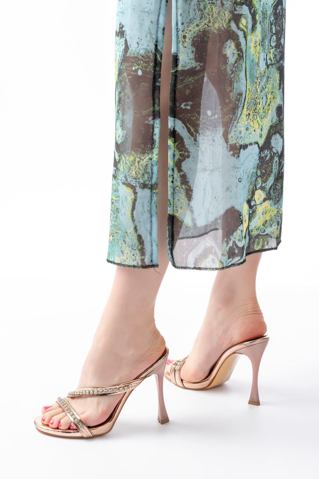 Ayakkabı Aşkı Kadın Rose Taşlı Platformlu Topuklu Terlik - Ayakkabı Aşkı