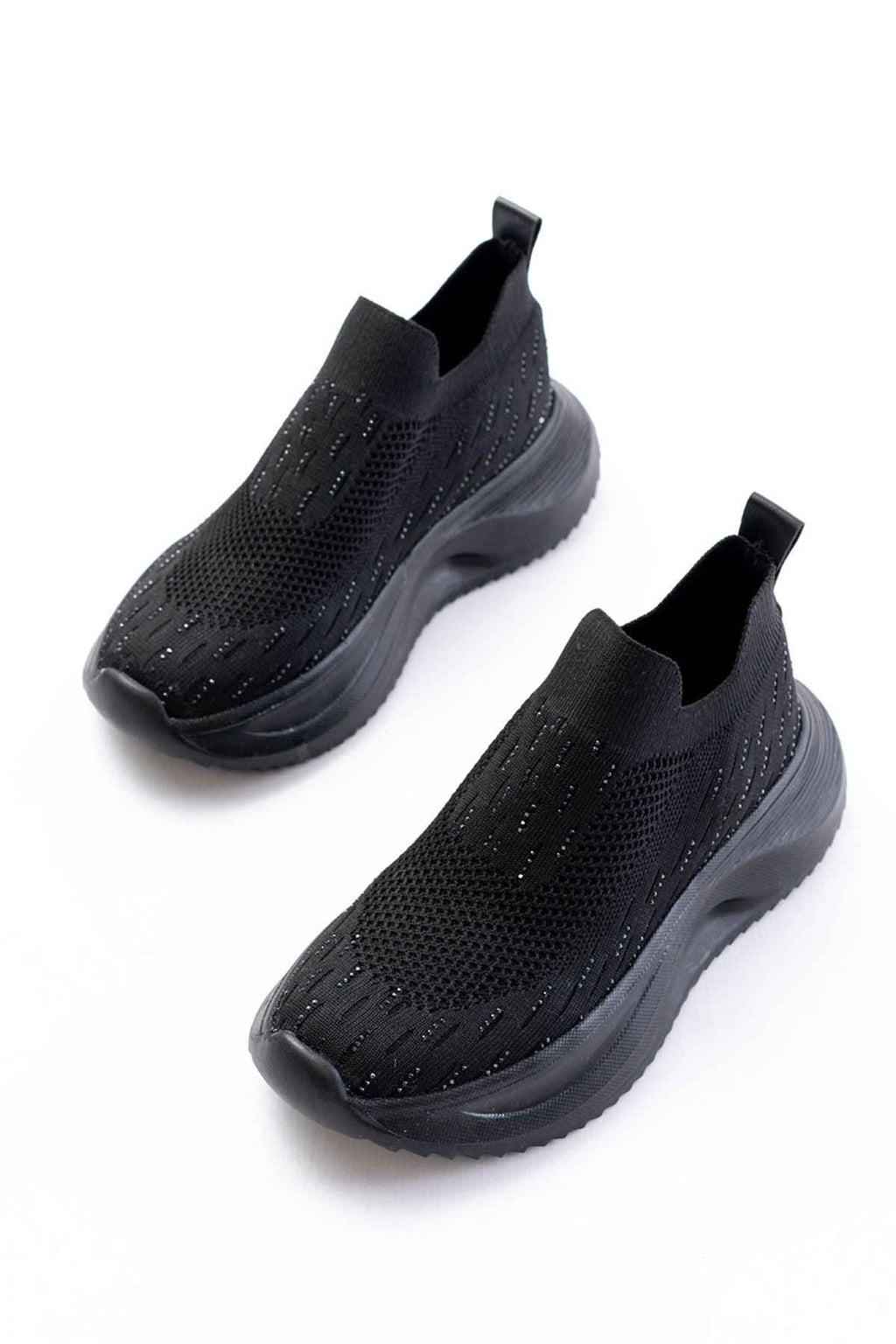 Ayakkabı Aşkı Dm-707  Siyah Fileli Faillant Taban Taş Aksesuarlı Günlük Spor Ayakkabı