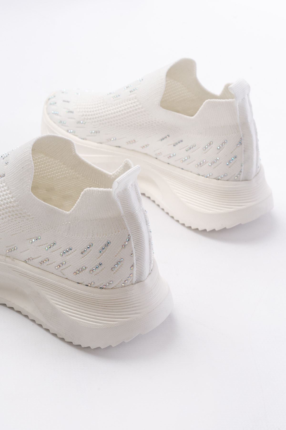 Ayakkabı Aşkı Beyaz Fileli Faillant Taban Taş Aksesuarlı Günlük Spor Ayakkabı